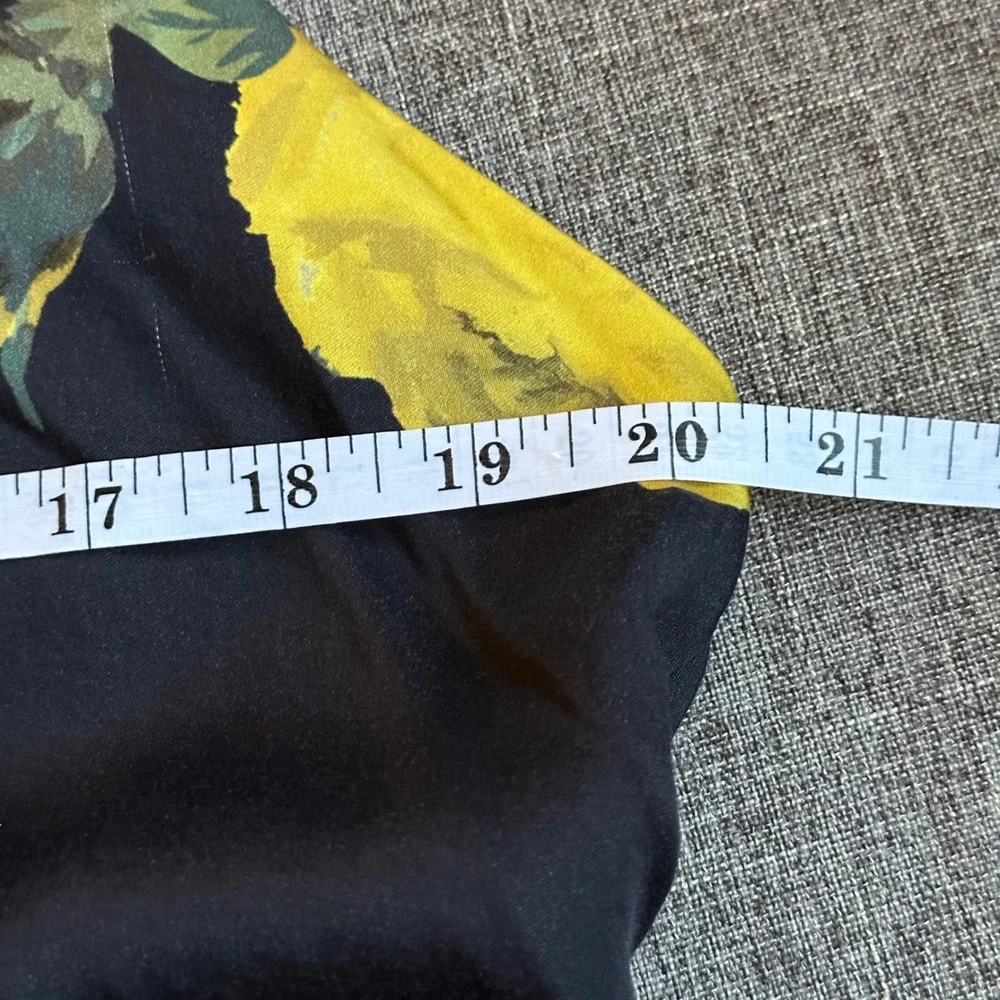 Alice‎ + Olivia Miranda floral tie-waist halter minidress 14 Black Yellow NWT